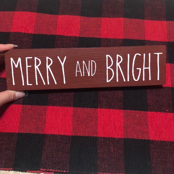 Merry and Bright Mini Wood Sign - Picture 1 of 5
